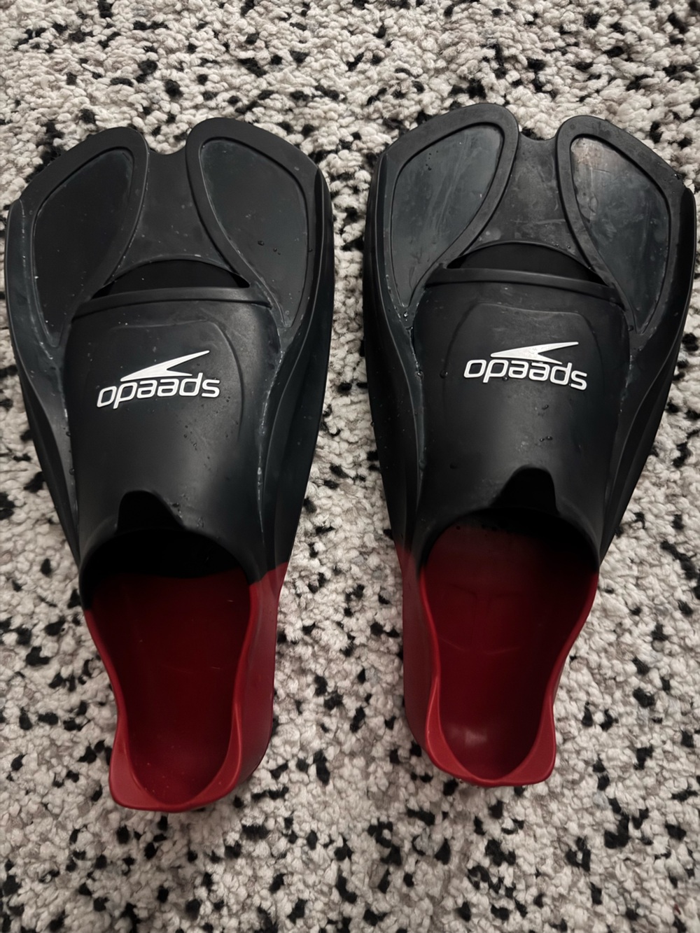 Speedo Black and Red Short Training Swim Fins size 5-6 US